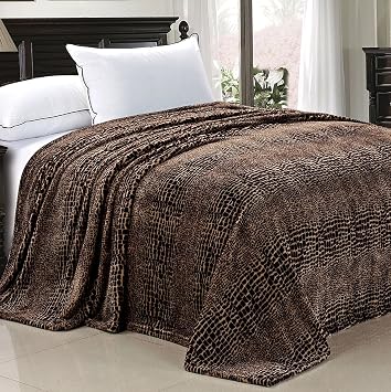 Home Soft Things Animal Safari Style Bed Blanket,Blue, Twin