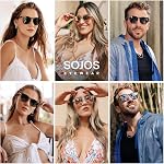 SOJOS Polarized Sunglasses for Women Men Classic Vintage Style Shades SJ2155