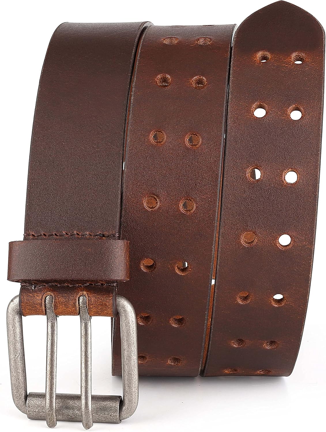 F&L CLASSIC Leather Work Belt, Heavy Duty Double Prong full grain Leather Belts for Men 1 1/2", Mens Casual Belts for Jeans - Image 2