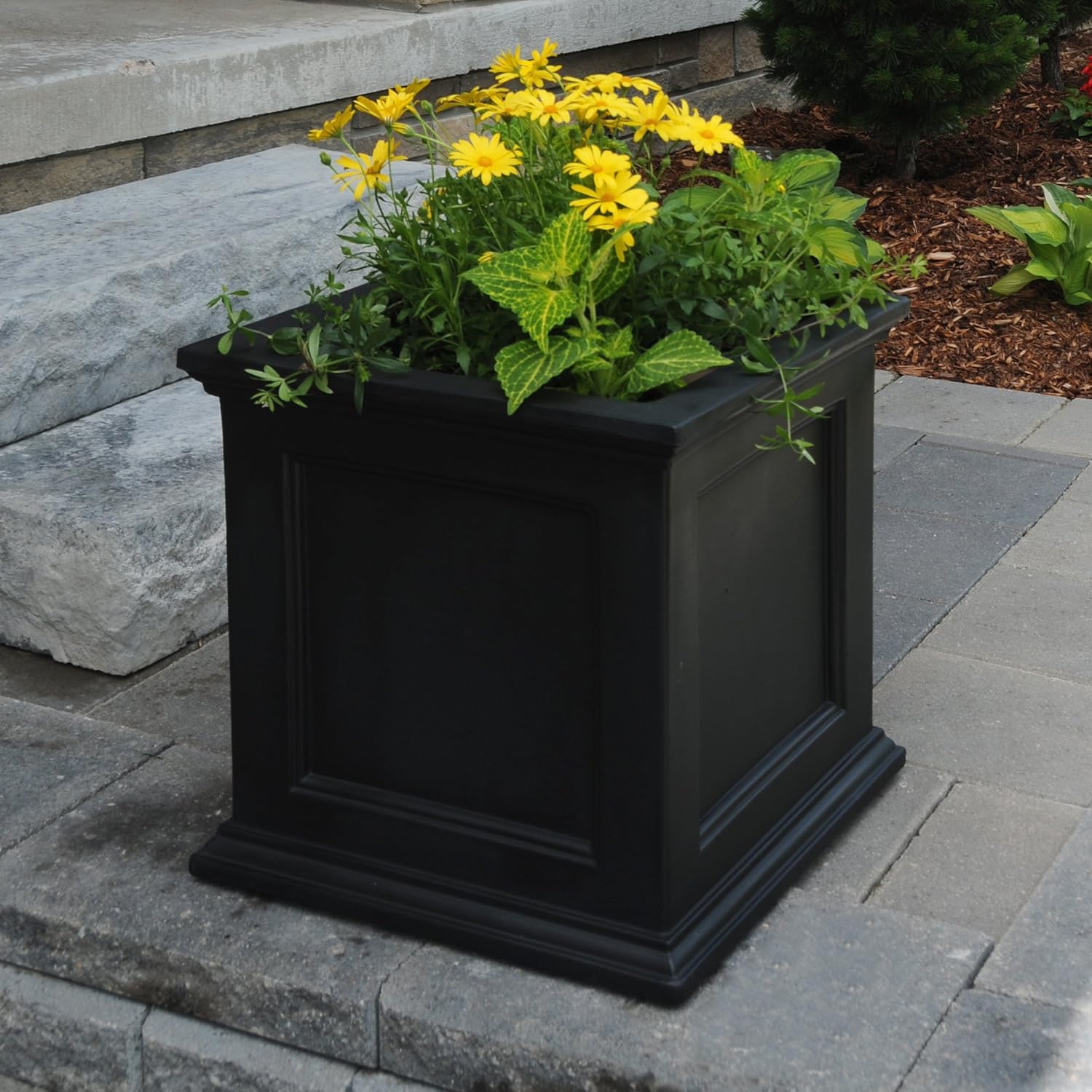 Mayne Fairfield 5825B Patio Planter, 20-Inch, Black: Home & Kitchen