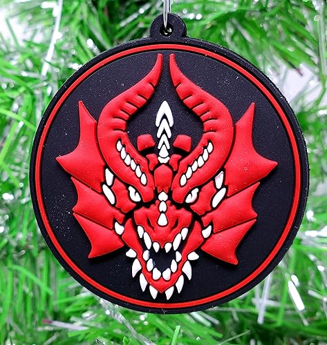 Adorno de Navidad de dragón icónico de Calabozos y Dragones (D28)