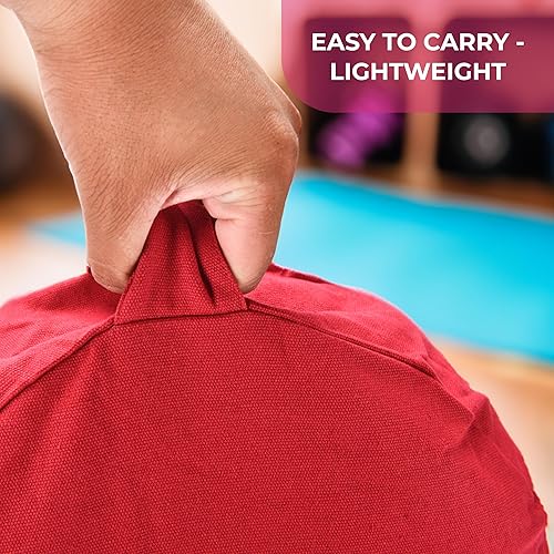 Miniatura 2 de HAWWWY Cojín de meditación  Almohada de meditación roja de 5 x 13 x 13 pulgadas para adultos  Cojín versátil de meditación de trigo sarraceno para