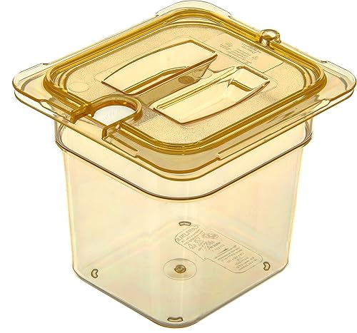 Miniatura 5 de Carlisle FoodService Products 3088513 StorPlus - Sartén para alimentos de alto calor, 6 pulgadas de profundidad, sexto tamaño, ámbar (paquete de 2)