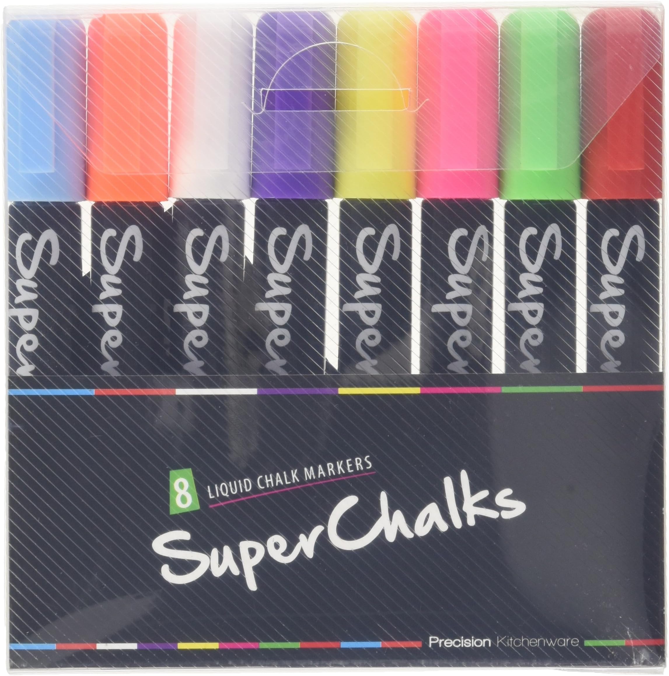 Color Liquid Chalk Marker Pens 8-pack - 4mm Reversible Tip - ONLY SUITABLE FOR NON POROUS SURFACES