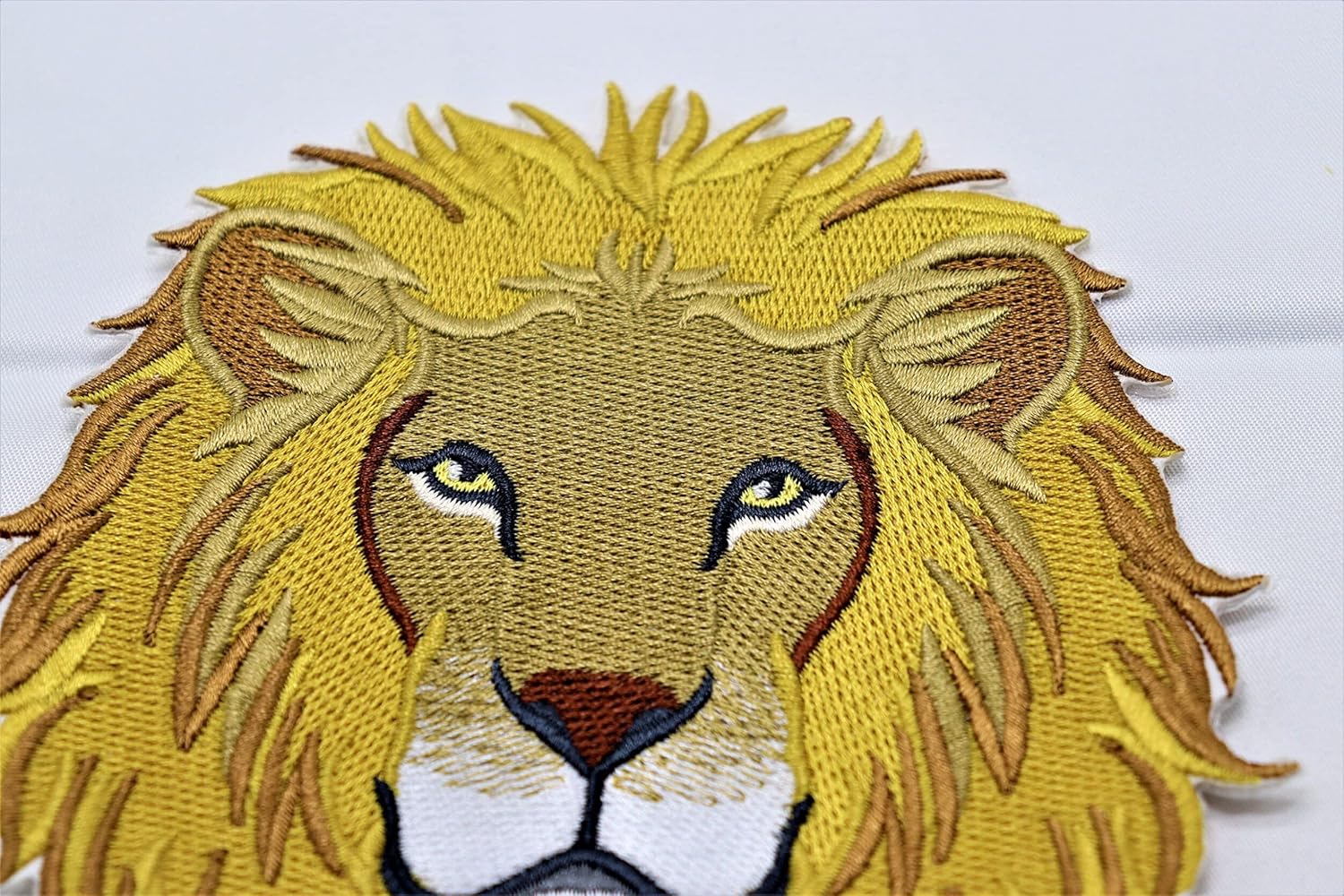 Nature Weaved in Threads, Amazing Animal Kingdom [Mighty Lion Face] [Custom and Unique] Embroidered Iron on/Sew Patch [5.32" *5.58"] [Made in USA]