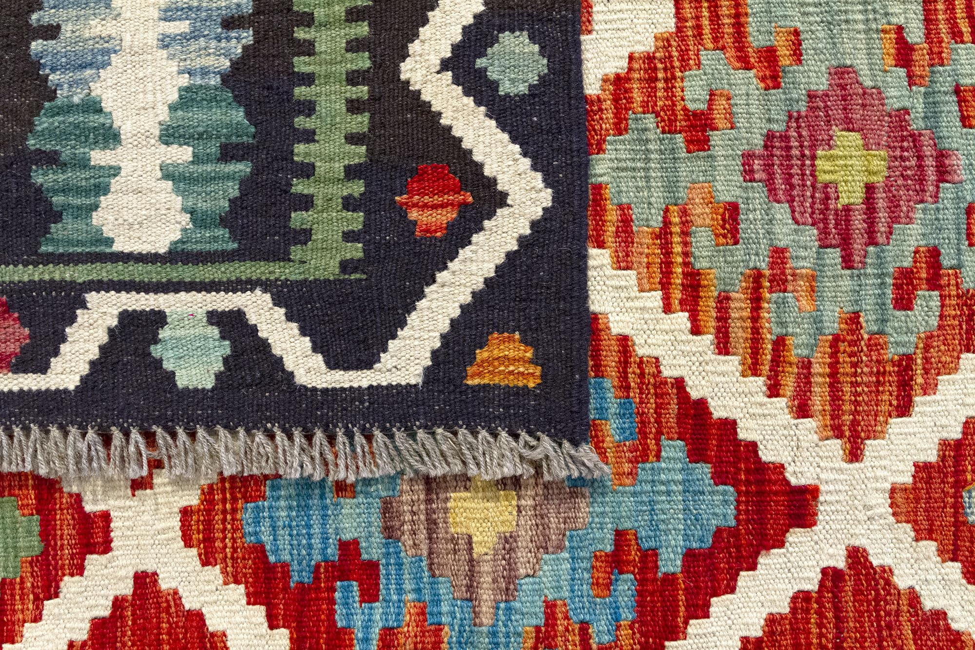 HAMID-Tappeto Kilim Herat, 100% Lana, Tessuta a Mano, Tappeti Etnico per Soggiorno, Camera da Letto, Sala da Pranzo, (297x266cm)