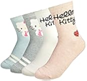 JJMax Women's Hello Kitty Cute Cotton Blend Ankle Socks Set (4 Pair Ankle)