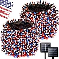 Vista 9 de Paquete de 2 480 luces LED solares de Navidad para exteriores, 170 pies de largo, luces solares súper largas para exteriores con 8 modos y función