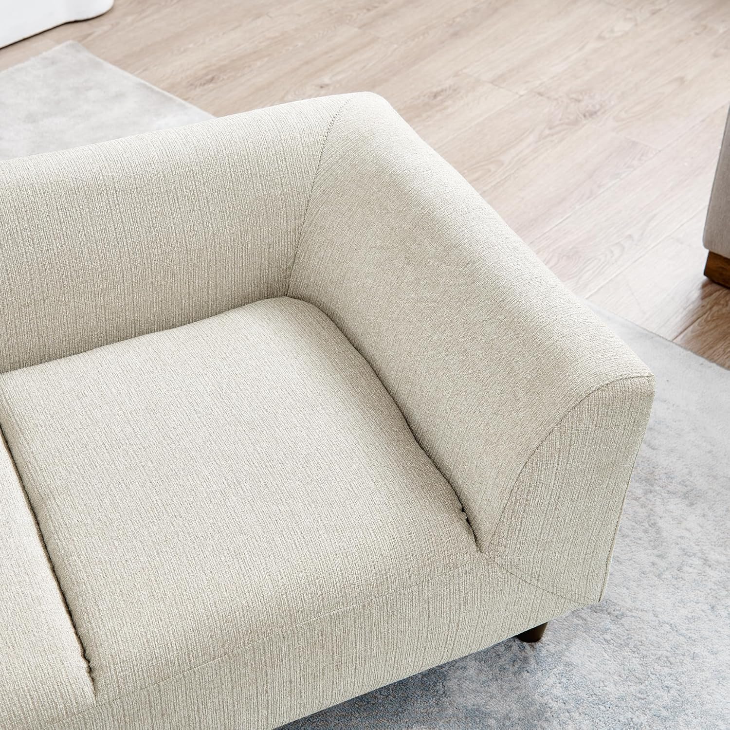 Modern Rectangular Pet Sofa with Backrest and Armrests, Soft Cushion Comfortable Dog Sofa, Suitable for Small and Medium Dogs, Beige