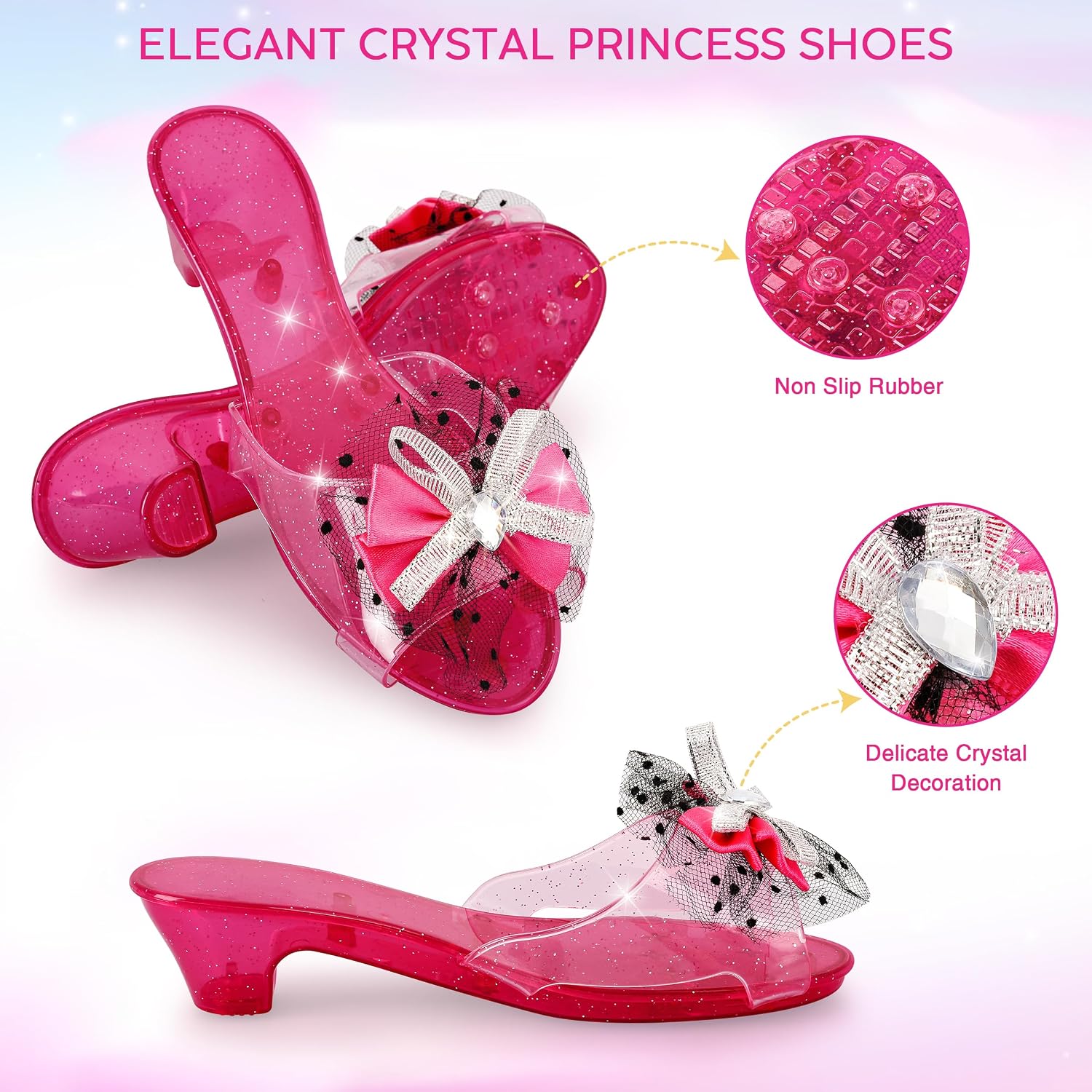 Princess Dress Up Toys & Jewelry Boutique - Complete Set with Costumes, Skirts, Shoes, Crowns, Accessories - Ideal Girls Role Play Gift for 3 4 5 6 Year Toddler Birthday Parties Party Favors