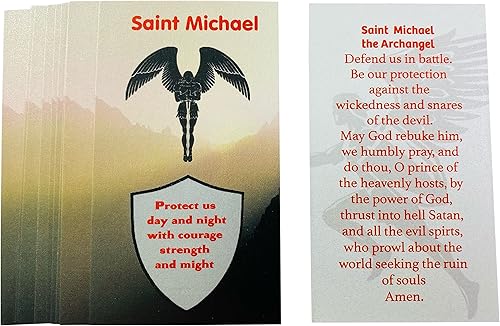 Miniatura 2 de Westmon Works St Michael Holy Card - Paquete a granel para aula o congregación de iglesia masiva con oración Protect Us al Arcángel Saint, juego de