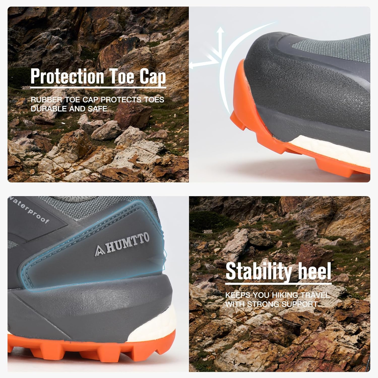 HUMTTO Men's All-Terrain Waterproof Hiking Shoes Lightweight Breathable Anti Slip Outdoor Trekking Trails Shoes - Image 4