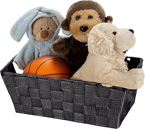 Miniatura 8 de Simplify Cesta decorativa tejida para almacenamiento, buena para organizar accesorios, cajones, estantes, estaciones de pañales, juguetes y más