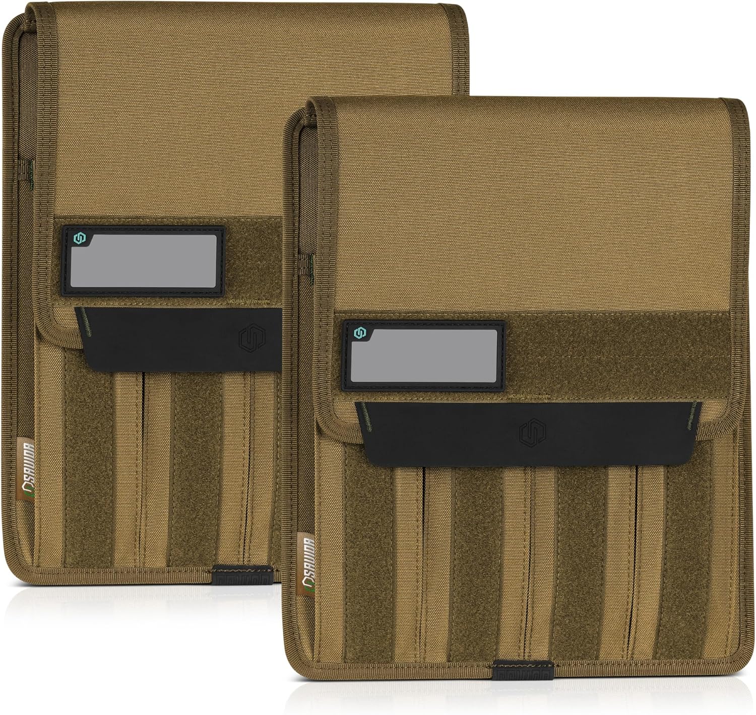 Savior Equipment Mag Buddy 2-Pack Tactical Extended Pistol Mag Pouch Hold Up to 4 Single/Double Stack Magazine, Handgun Magazine Organizer Holder Transportation Carrier, 4 of ID Patches Included