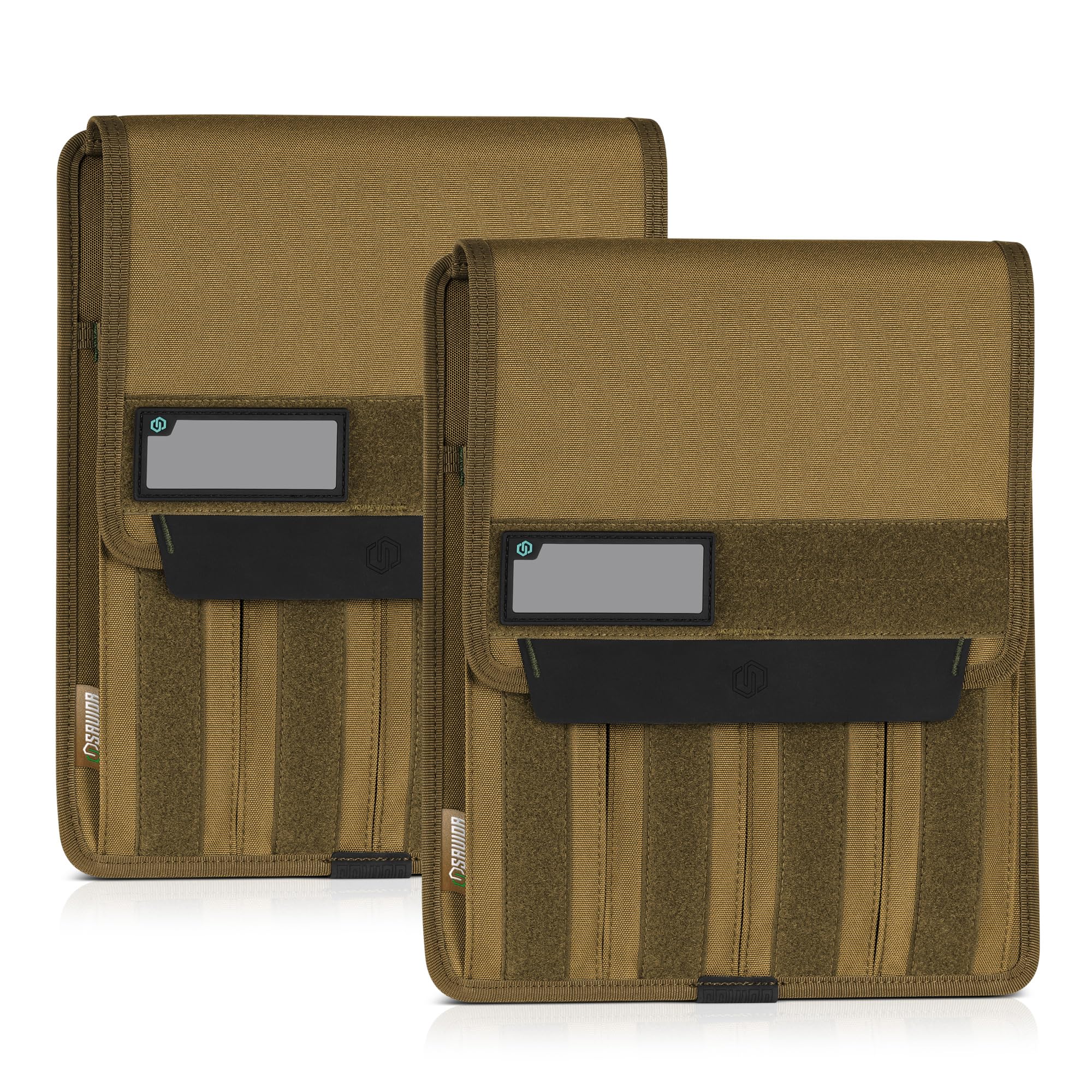 Savior Equipment Mag Buddy 2-Pack Tactical Extended Pistol Mag Pouch Hold Up to 4 Single/Double Stack Magazine, Handgun Magazine Organizer Holder Transportation Carrier, 4 of ID Patches Included