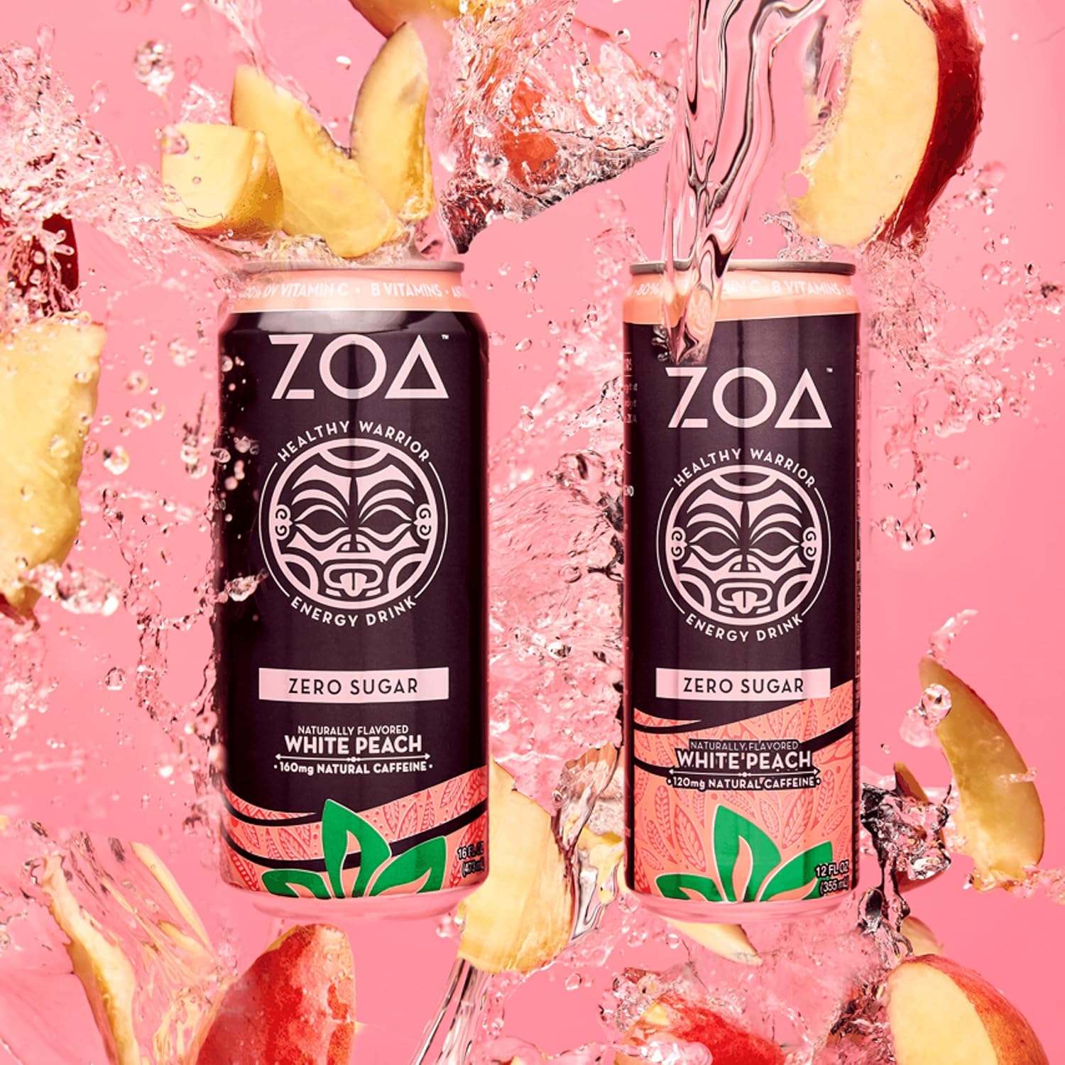 ZOA Energy Drink, White Peach 16 Fl Oz - Zero Sugar, Vitamins, Antioxidants, Electrolytes, Natural Caffeine - Gluten Free & Keto Friendly (Pack of 12) : Grocery & Gourmet Food
