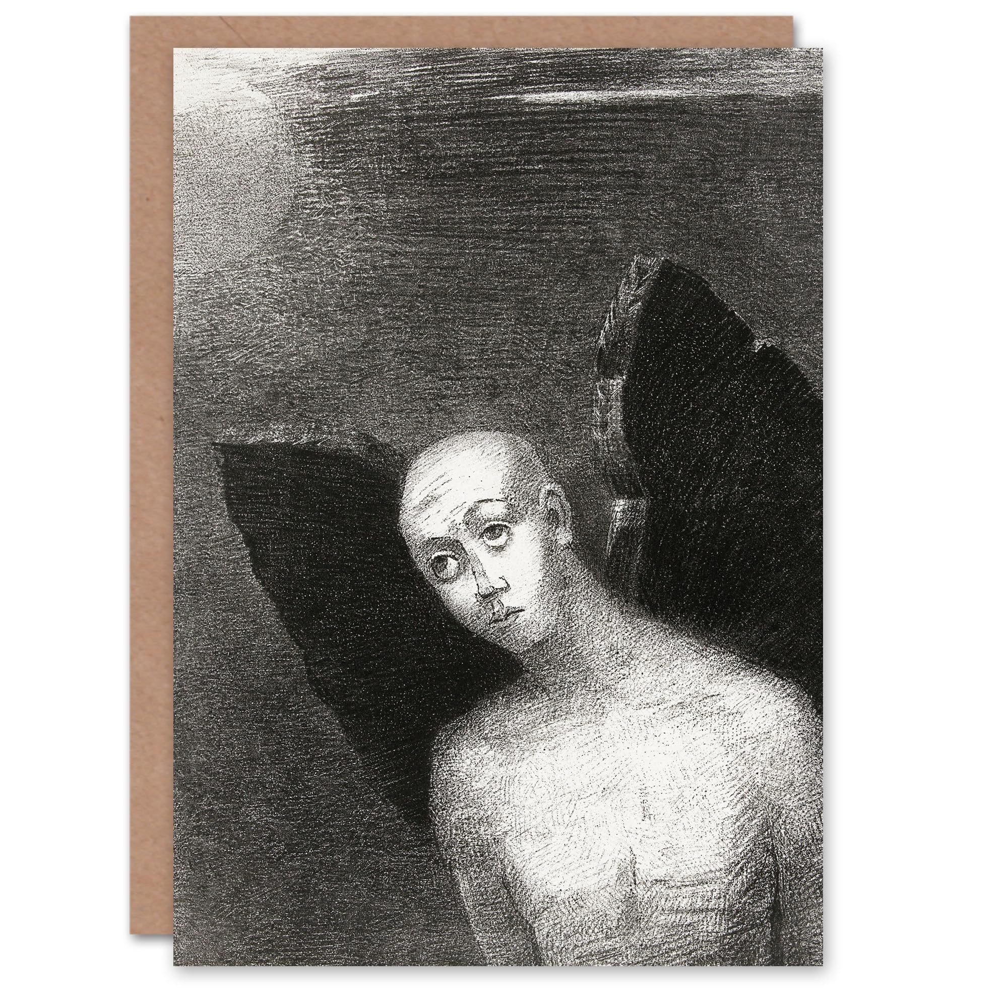Odilon Redon Art Card Fallen Angel Spreads Black Wings