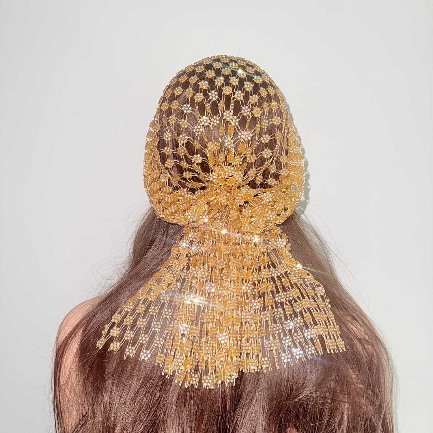 Munyee Hua Gold Rhinestone Rave Head Scarf for Women image 5