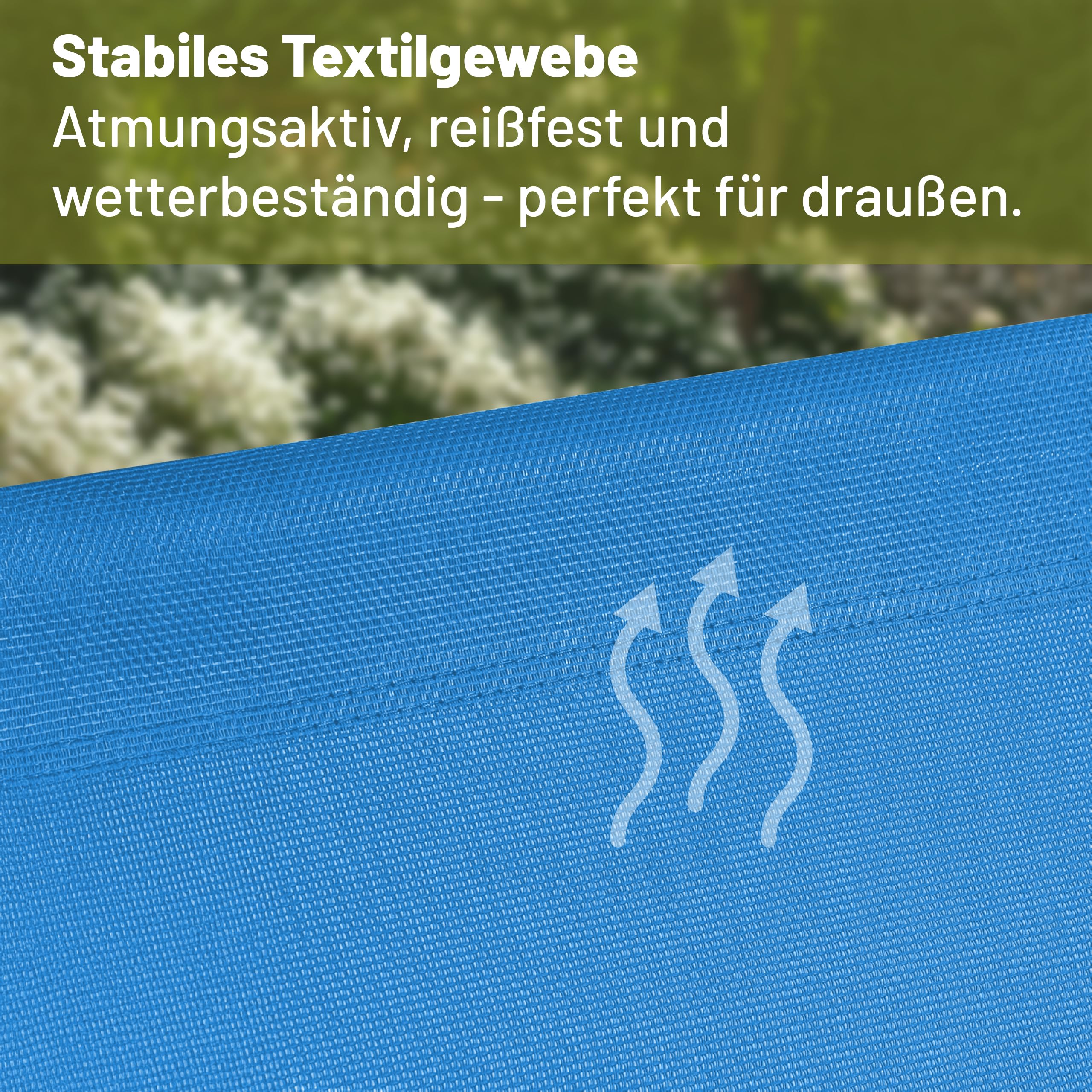 VCM Sonnenliege klappbar 185x24x55 cm Gartenliege faltbar Liegestuhl mit verstellbarem Sonnendach Blau