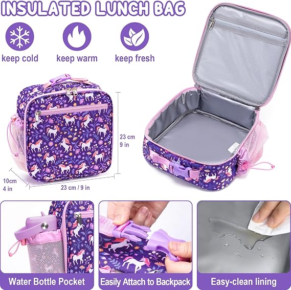 Fimibuke Kids Bento Lunch Box with Thermo, Leakproof Toddler Bento Box
