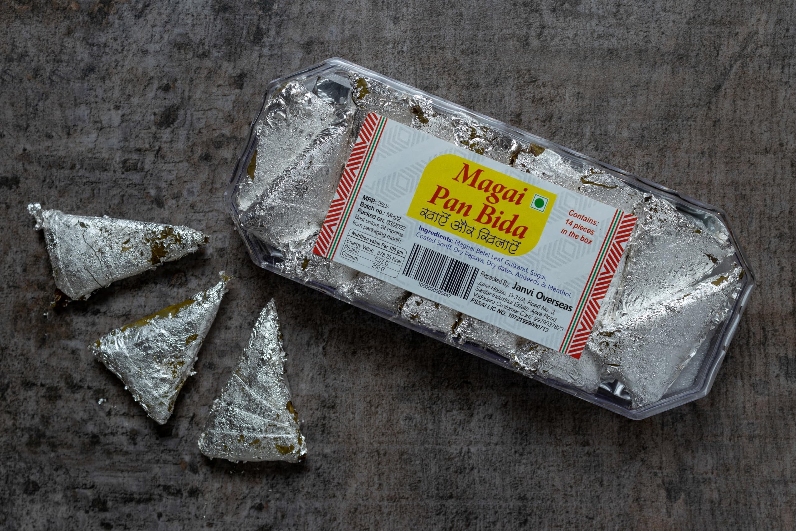 Janvi Foods Magai Pan Bida (14 pcs) | Betel Leaf Pan | Ready to Eat Meetha Paan | After Meal Paan | Export Quality Paan