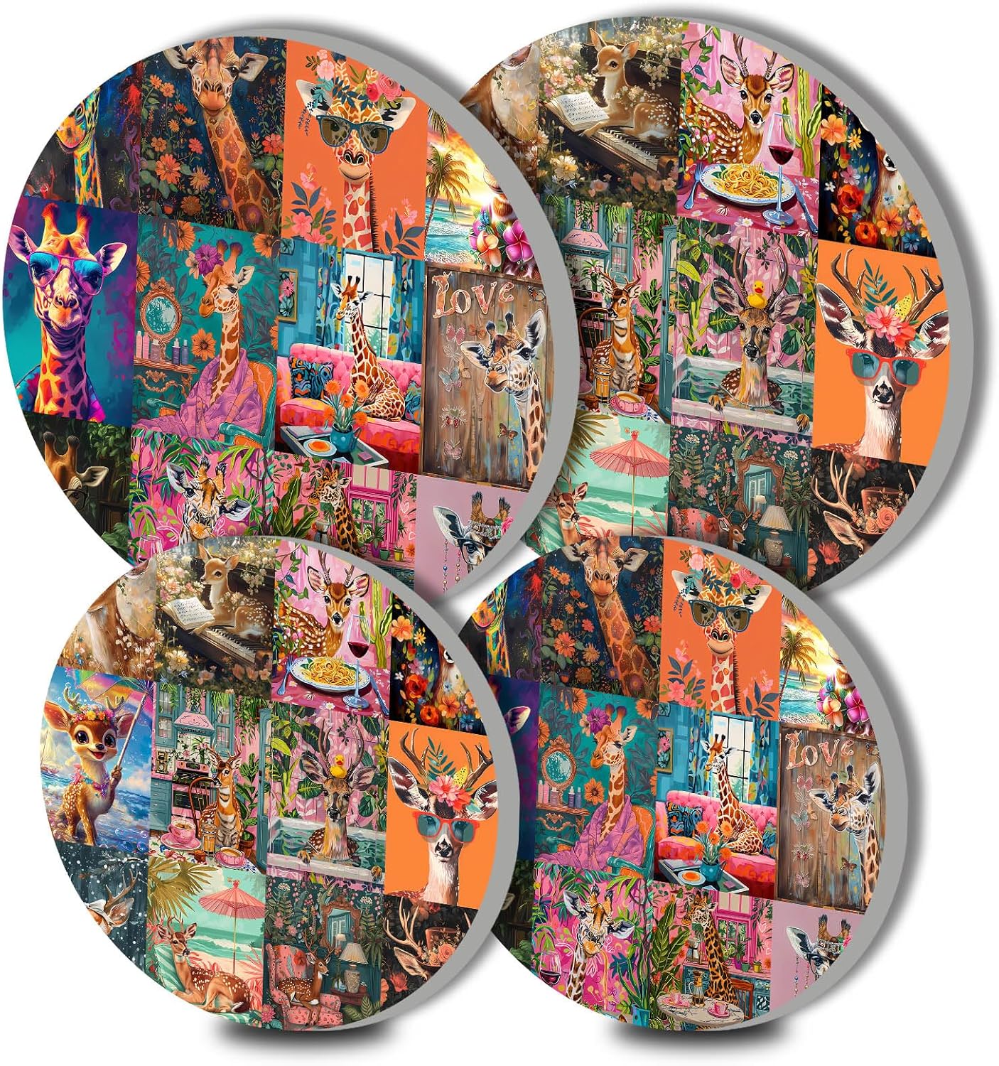 Animal Collection Art Electric Stove Burner Covers,4 Pcs