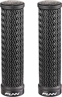 Funn Funn Holeshot Mountain Bike Grips with Single Lock On Clamp, Lightweight and Ergonomic Bike Handle Grips with 22 mm Inner Diameter, Hardened End Bicycle Handlebar Grips for MTB/BMX (Black)