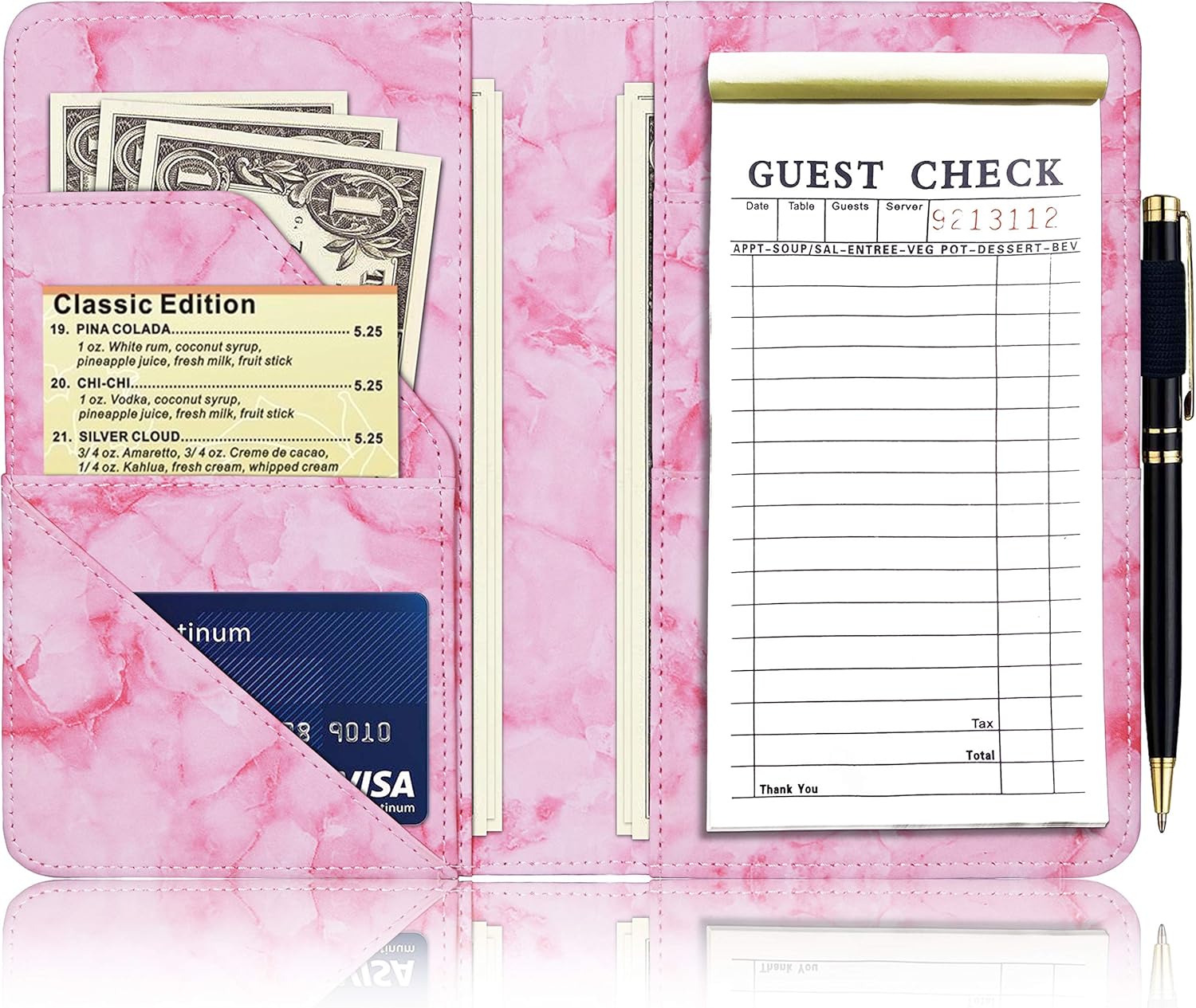 Marble Server Book for Waitress Book Organizer(2020 Edition