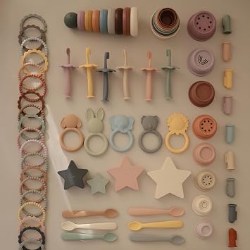 mushie Stacking Cups Toy 8 pcs | Made in Denmark (Forest)