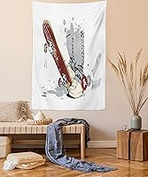 Vista 56 de Ambesonne Tapiz hawaiano, Costa Na Pali en la isla de Kauai en Hawái, día soleado, horizonte de montaña, colgante de pared para dormitorio, sala