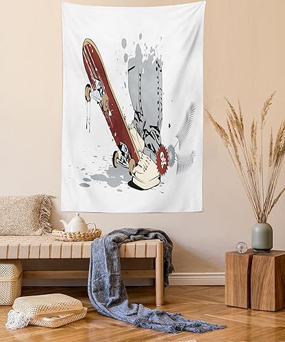 Miniatura 56 de Ambesonne Tapiz hawaiano, Costa Na Pali en la isla de Kauai en Hawái, día soleado, horizonte de montaña, colgante de pared para dormitorio, sala