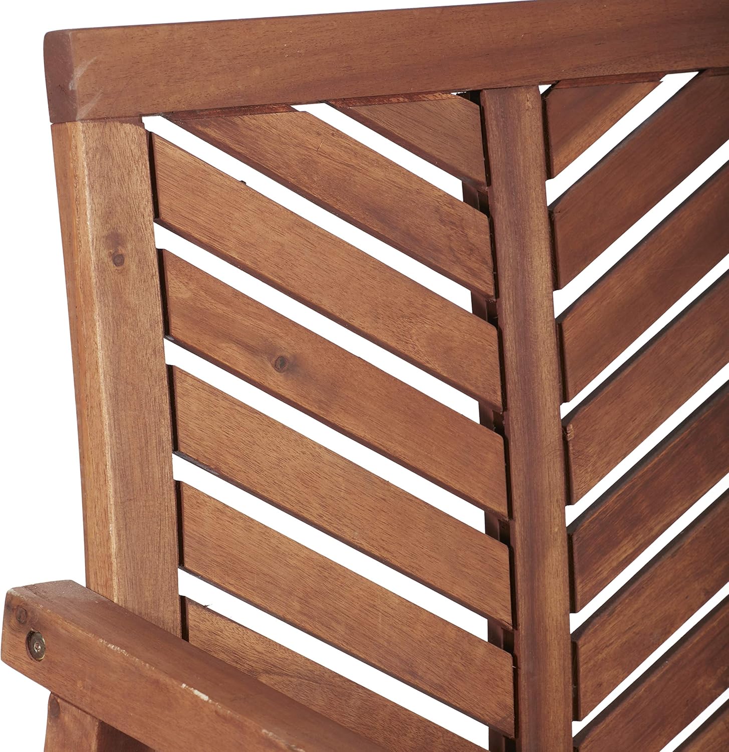 Walker Edison Outdoor Patio Wood Chevron Loveseat Chair All Weather Backyard Conversation Garden Poolside Balcony Couch, 48 Inch, Brown : Patio, Lawn & Garden