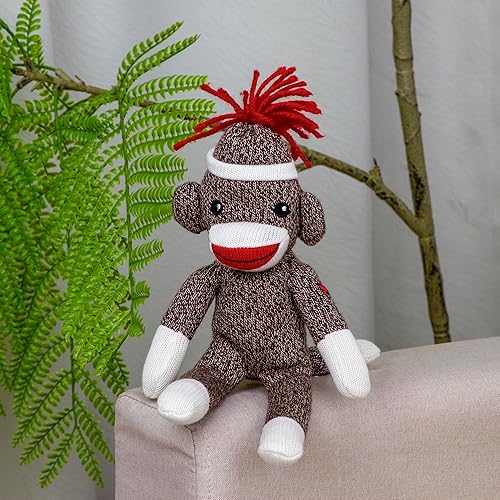 Miniatura 9 de Plushland Adorable mono calcetín de 8 pulgadas de alto, suave y realista, juguete de peluche de punto, para niños, bebés, adolescentes, niñas y