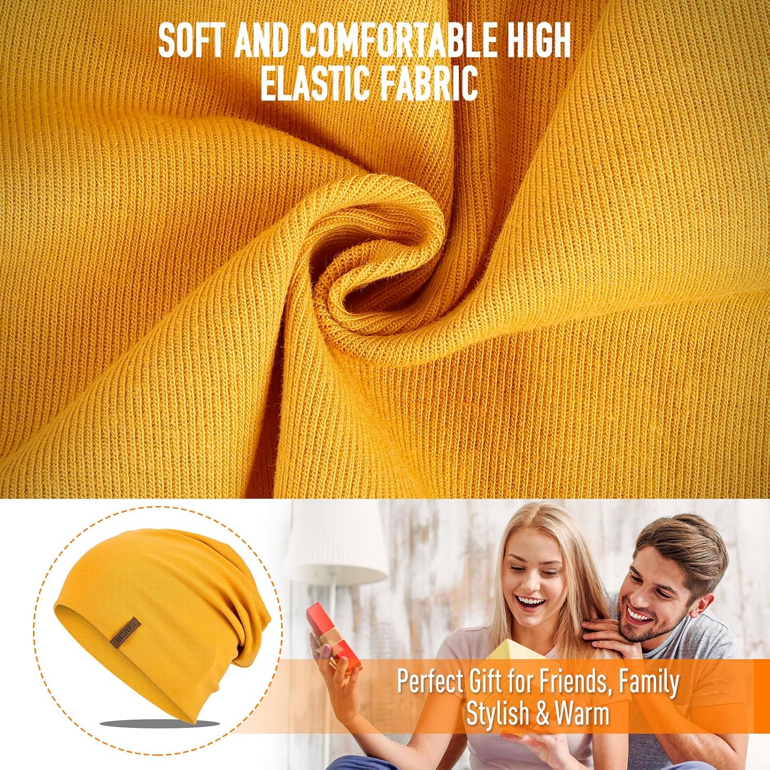 Slouchy Beanie for Women Cotton Beanies Hats Men Lightweight Soft Chemo Headwear Warm Skull Cap for All Seasons - Image 4