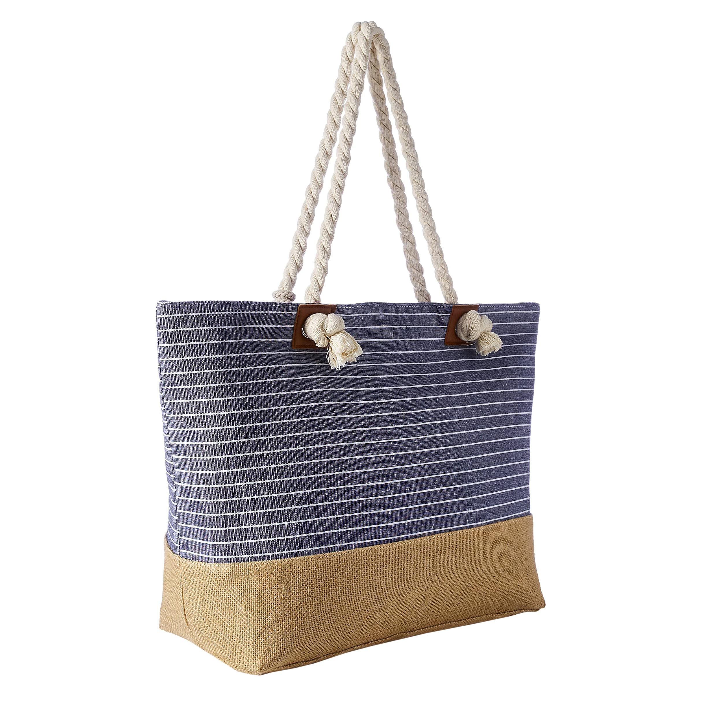 DonDon Bolso de playa grande impermeable con cremallera