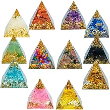1.18inch-12pcs Natural Healing Crystal Pyramid Set Feng Shui Home Decoration, Chakra Balancing Purification, Energy Healing Meditation Tool, Home Ornament3cm Pyramid 12pcs Set