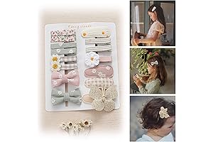 Girly Hair Accessories for Little Princesses: 15 Pcs Hair Clips with Bows, Butterfly, Flower