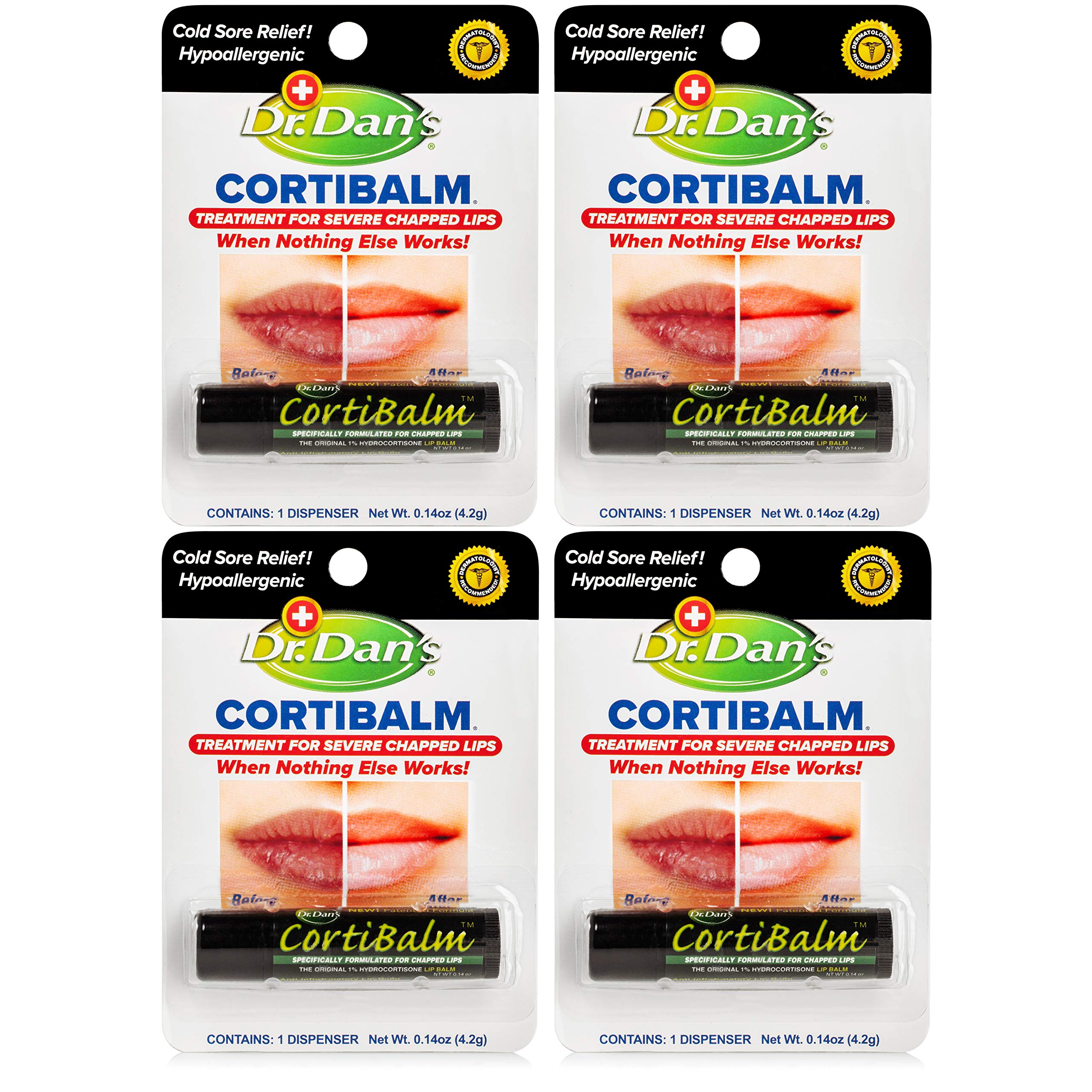 Buy Dr. Dan's Cortibalm 4 Pack for Dry Cracked Lips Healing Lip