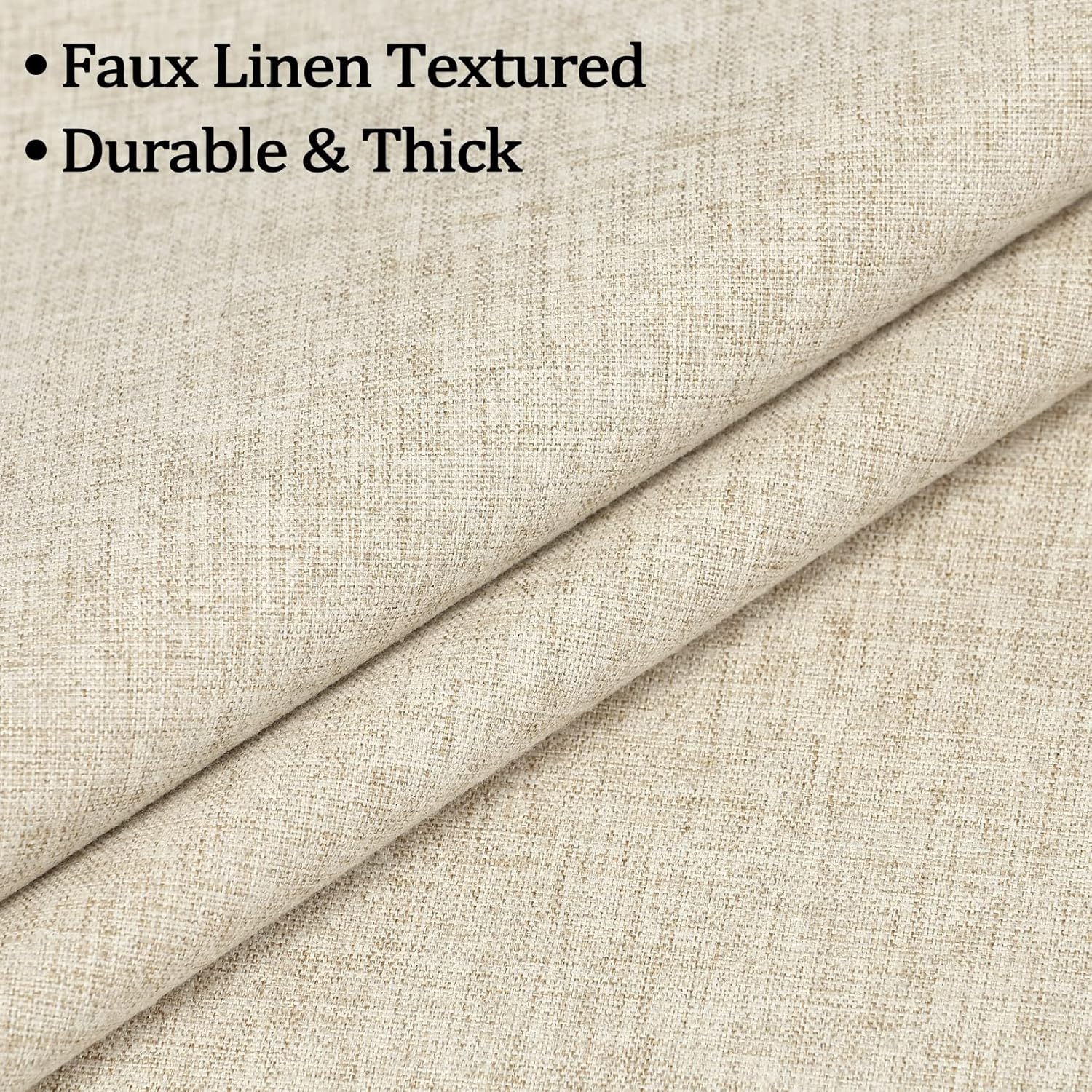 CAROMIO 100% Blackout Curtains 54 Inch Length 2 Panels Set Linen Blackout Curtains Textured Thermal Insulated Black Out Curtain Drapes for Bedroom Living Room Beige