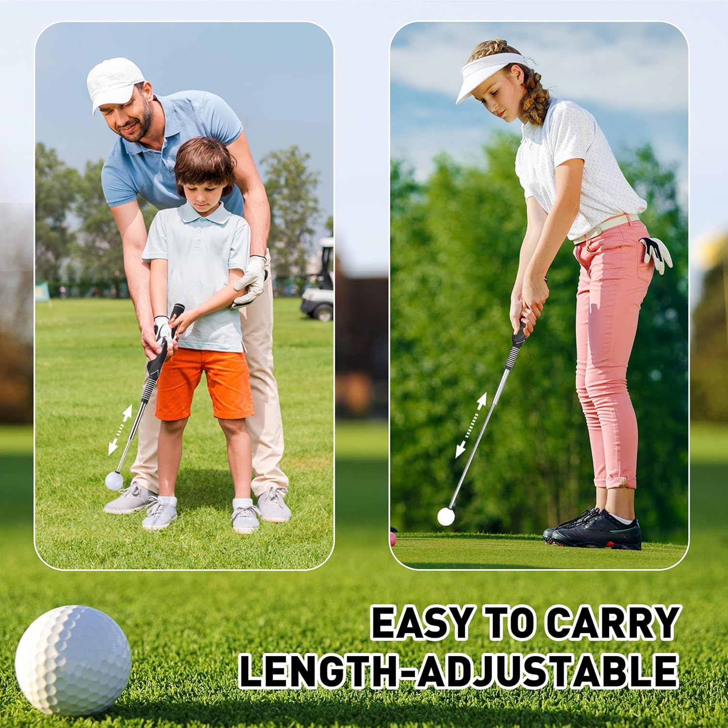 Retractable Golf Swing Trainer-Portable Indoor/Outdoor Swing Plane Aid for Muscle Memory,Tempo & Anti-Slice Training,Adjustable Golf Practice Tool for All Skill Levels.