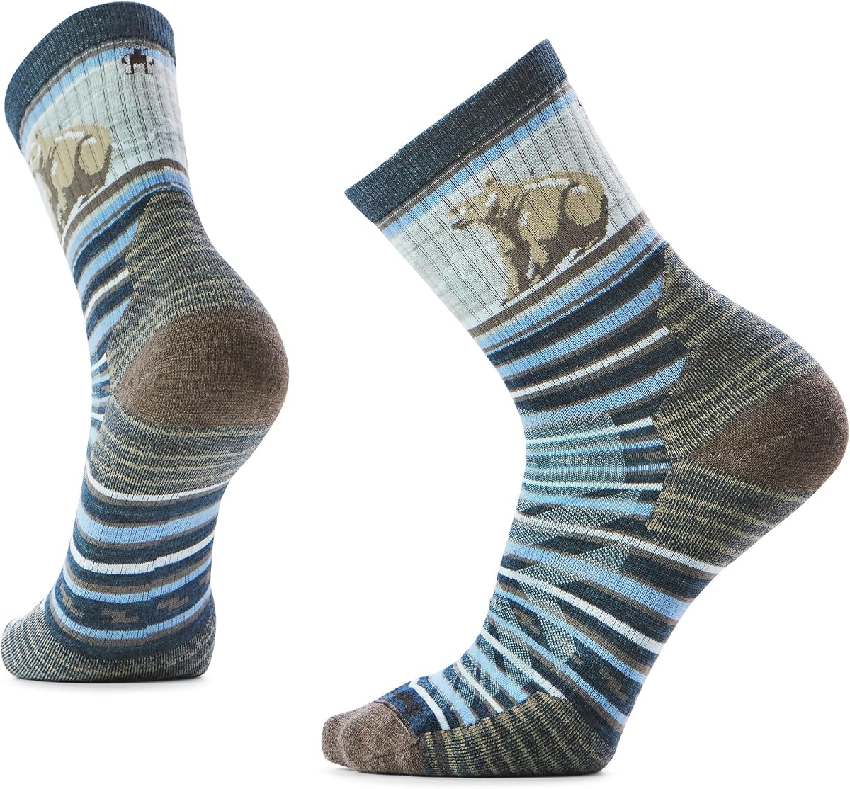 Smartwool Hike Targeted Cushion Bear Stripe Calcetines de media tripulación para hombre