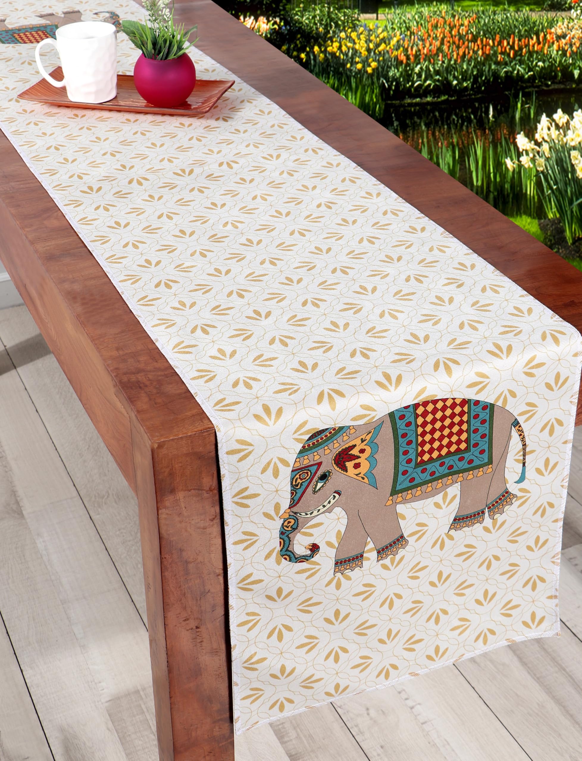 Ishro Home Premium Table Runner – Soft European-Standard Fabric, Elegant Soft Feel, Machine Washable, Timeless Design | (13x72 Inch, Gaja)-image-24