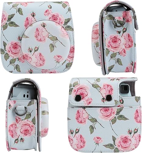 Miniatura 10 de Yoption Funda para cámara instantánea compatible con Instax Mini 1211988+, bolsa de piel sintética para cámara con bolsillo y correa de hombro