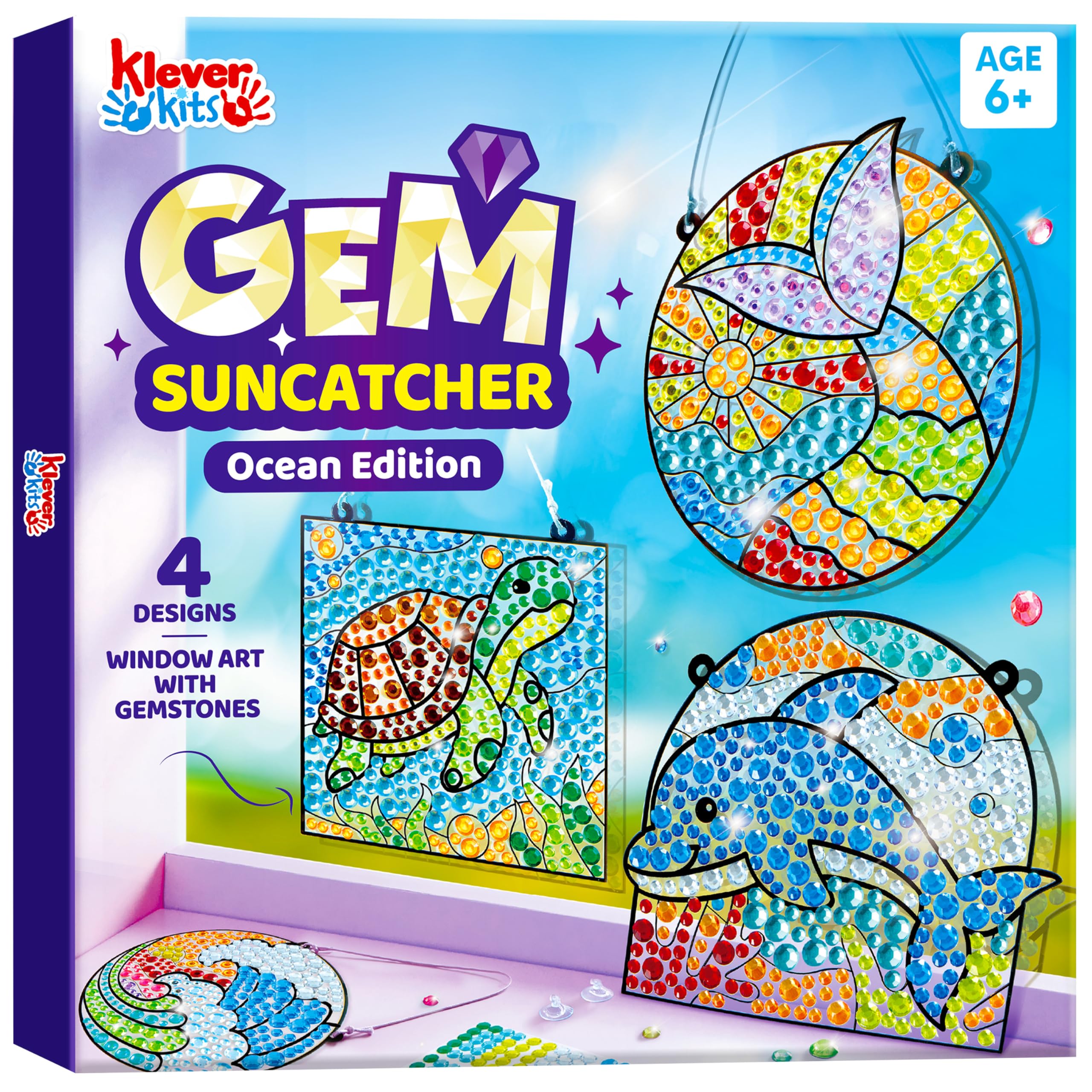 Enchanting Suncatcher Window Craft Set for Girls Aged 6-12 - 4 Unique Designs