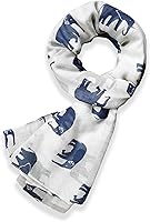 Vista 25 de V28 Hermosa bufanda larga y suave con estampado de elefante azul - grande