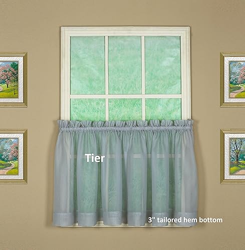 Vista 777 de Today's Curtain - Cortina Emelia de gasa original, panel de 84 pulgadas, negro, 60 pulgadas de ancho x 84 pulgadas de largo