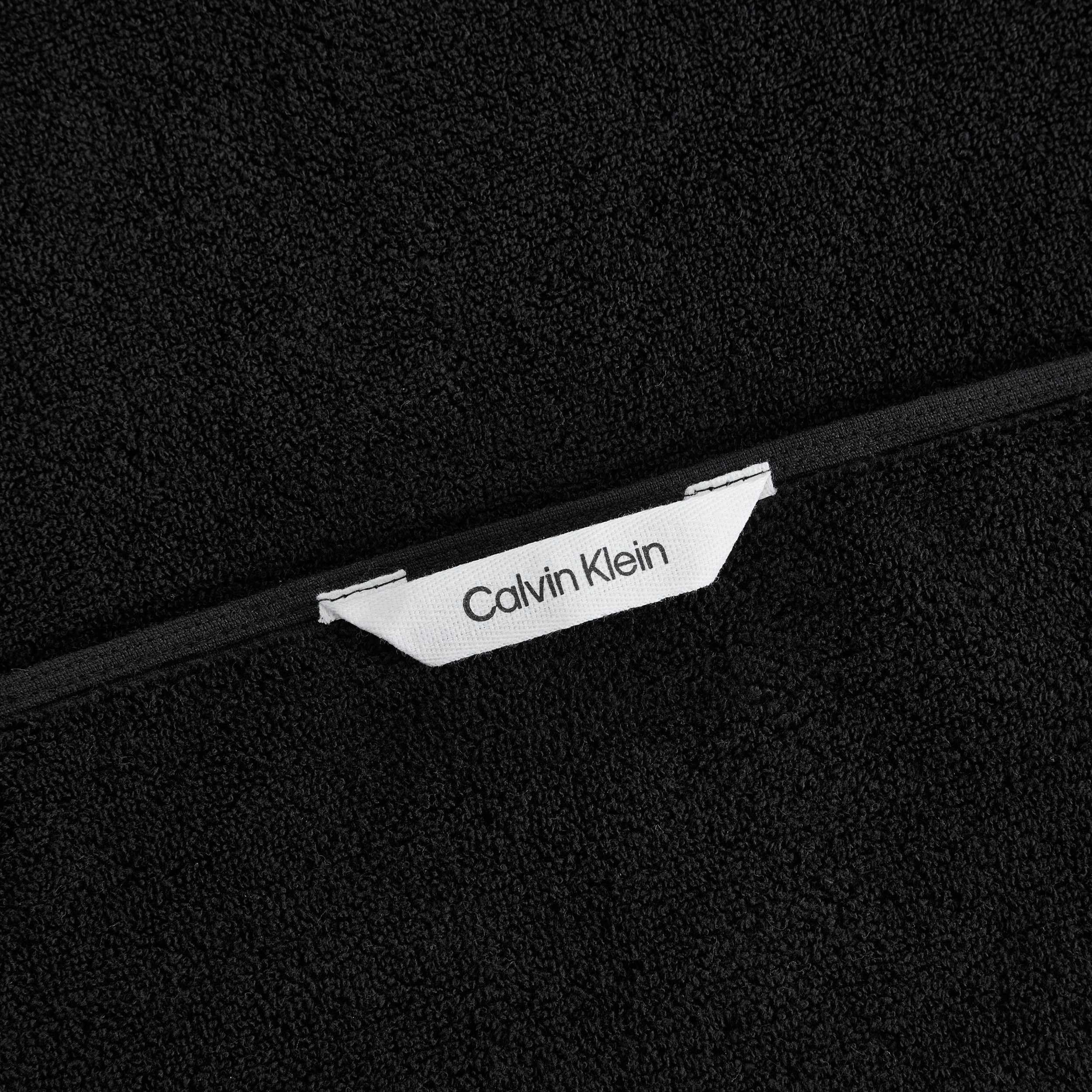 Calvin Klein - Serviettes de Bain, en Coton de qualité supérieure, Super Douces, Construction zéro Torsion, certifiées Oeko-Tex (Noir uni emblématique, 3 pièces)