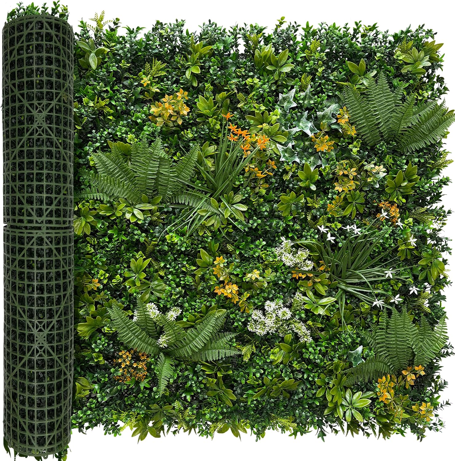 Artificial Green Wall Panels: 20"x20" (8 Pack) Faux Greenery Vine Hedge Ivy Privacy Fence Screen with UV Anti&Fake Boxwood Plant Backdrop for Indoor Wedding and Outdoor Garden Backyard Decor