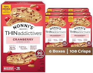 Nonni's THINaddictives Almond Cranberry Thin Cookies, 6 Boxes (36ct)