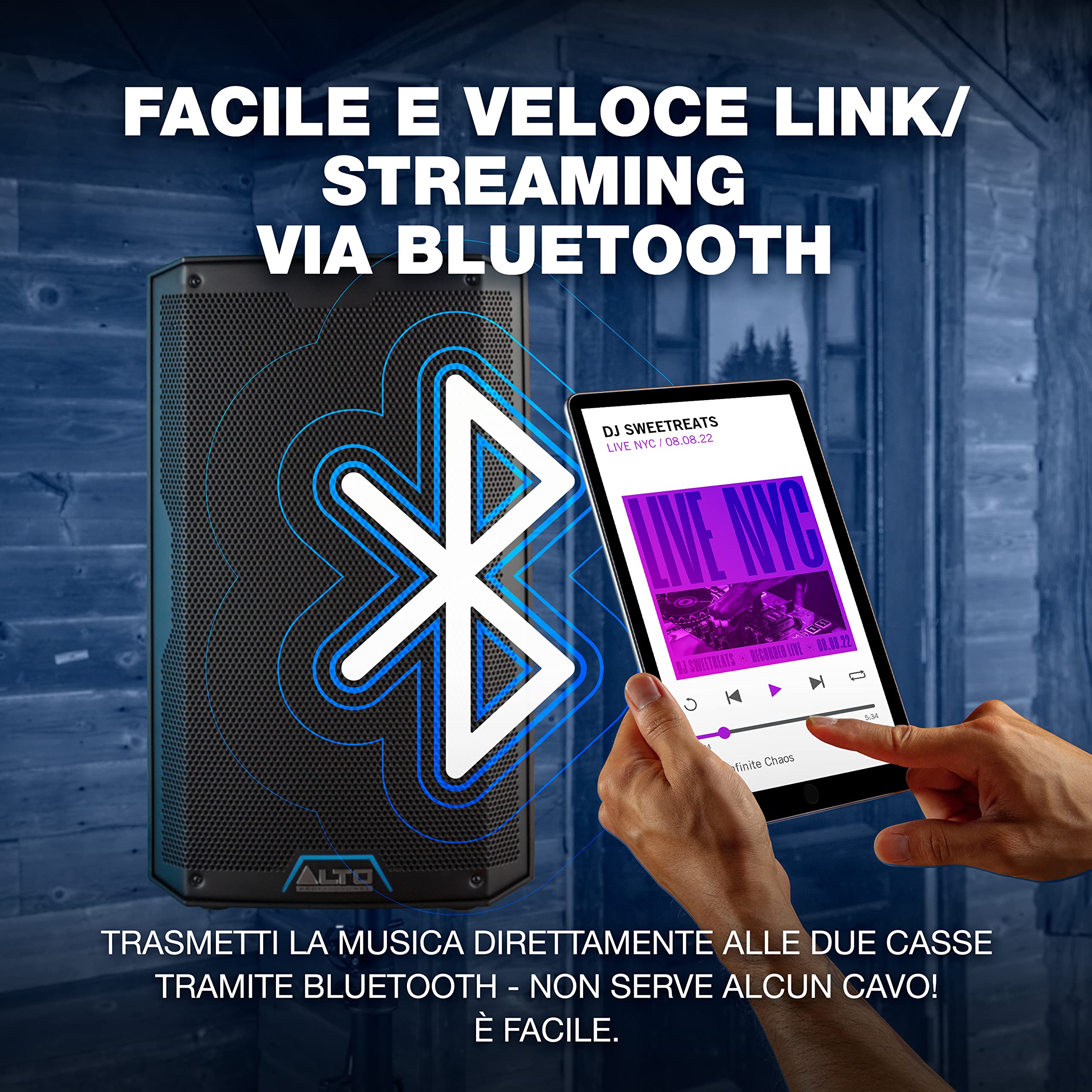 ALTO Professional TS410 + TS410 Cover – Cassa Attiva PA Amplificata da 2000 W 10" con mixer a 3 canali, Bluetooth, speaker link wireless, DSP e app Alto + Custodia di protezione durevole